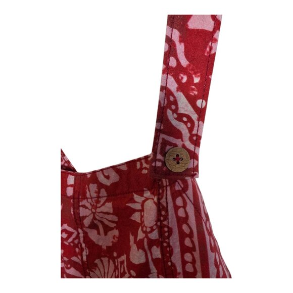 Free People Red Palm Bay Printed Shortalls Multicolor Floral Print Pockets Large - Picture 6 of 16